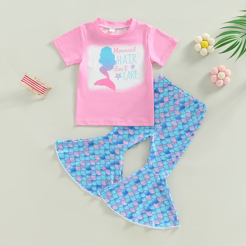 Wholesale Cotton Mermaid Girl Suit